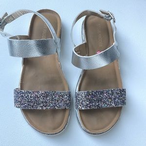Steve Madden Glitter & Silver sandals Girls Size 1